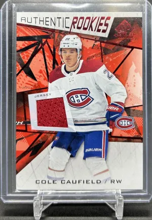 2021-22 SP Game Used Cole Caufield Authentic Rookies Jersey #150 front